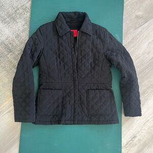 Esprit Women’s Quilted Collared Jacket Coat Black Zipper Size Large